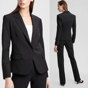 Theory Gabe Black Blazer Wool Stretch Blend Size 10